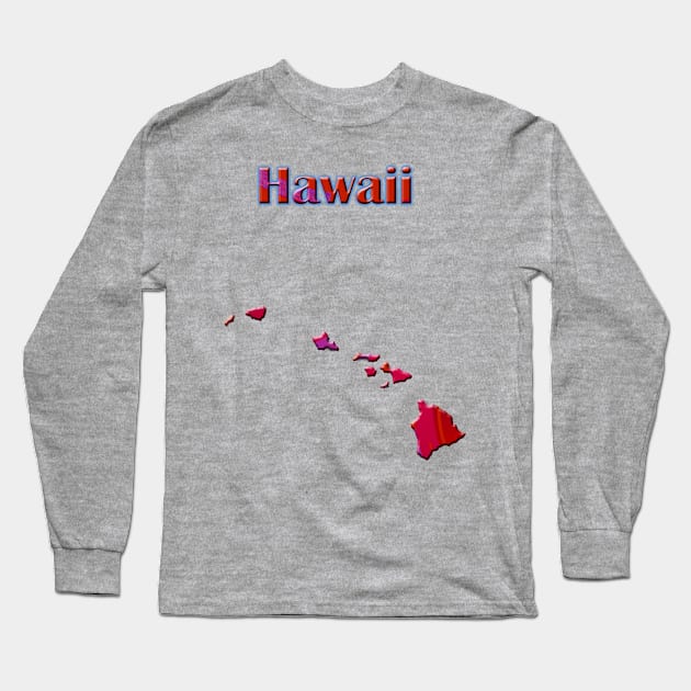 Hawaii Map Long Sleeve T-Shirt by rwedegis